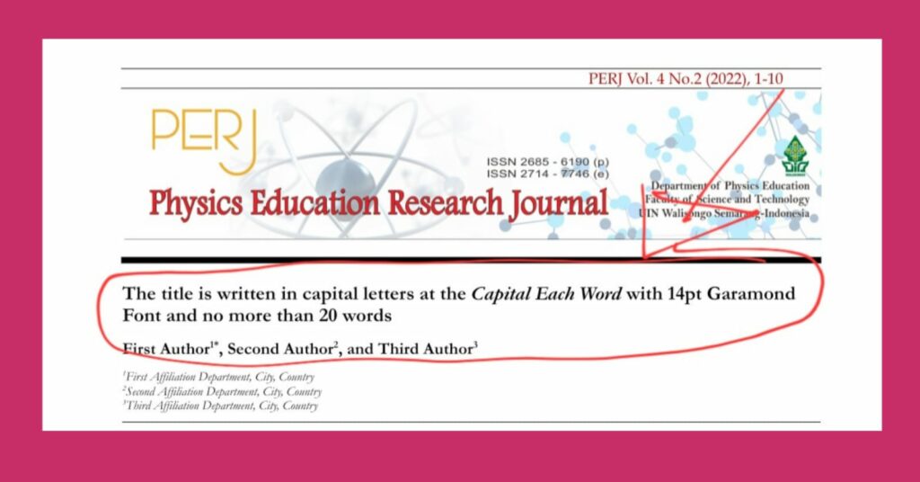 Contoh Topik yang Spesifik dan Relevan
(Judul ditulis dengan huruf kapital pada tiap kata dengan ukuran Font 14 berjenis Garamnd dan Jumlah Kata dari Judul Penelitian tidak lebih dari 20 kata)