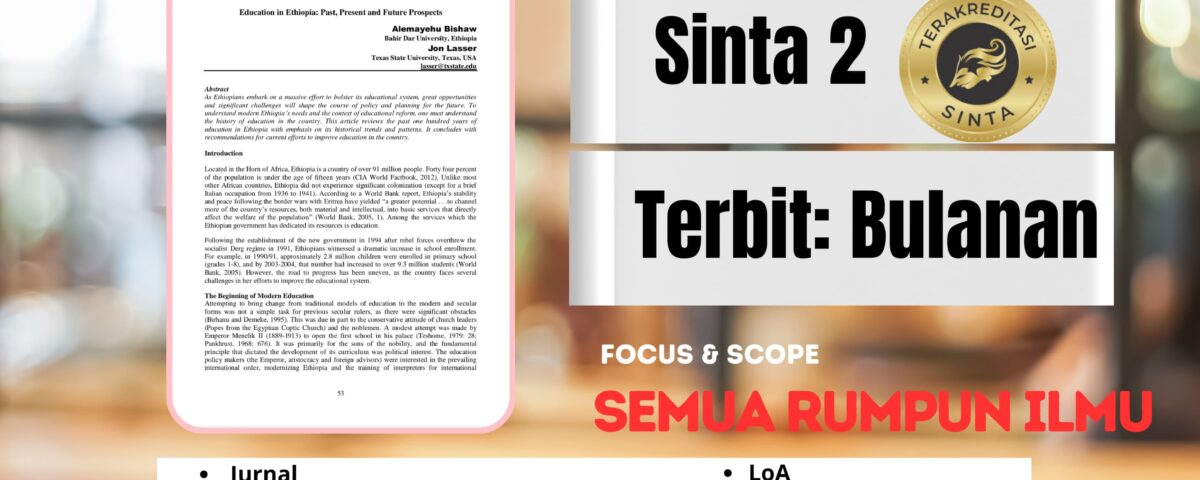 Jasa Publikasi Artikel & Jurnal SINTA 2 [LINK TERBARU 2025]