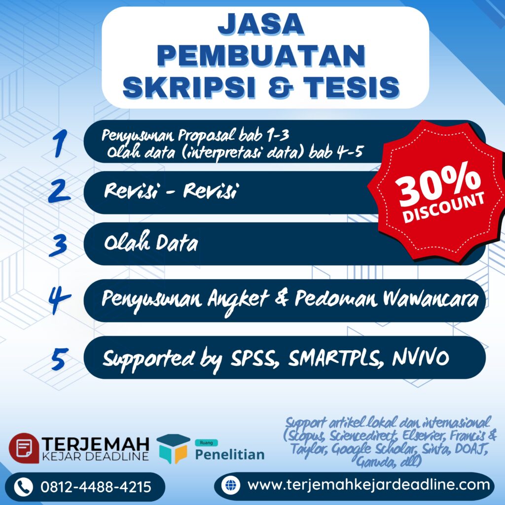 Jasa Pembuatan dan Revisi Artikel, Skripsi & Tesis | Kuantiatif, Kualitatif, PTK, R&D